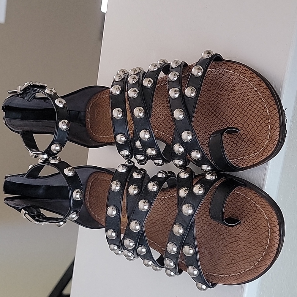 Super cute black studded sandals